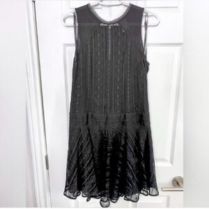 NWOT - Ali Ro Black Sleeveless Drop Waist Lace Dress